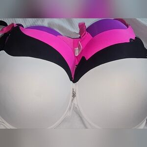 Bundle of 4 Bella Bras POWER Push Up NWT NEON PINK BLACK 36C